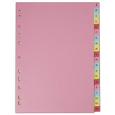 Elba Indices A4 A-Z 20 Part Coloured Card 400021450